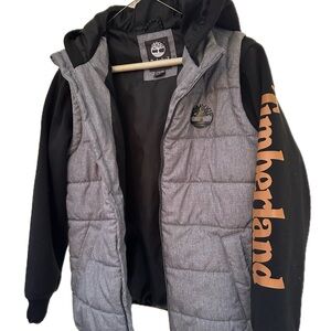 Boys Timberland Puffer Vest Hooded Jacket Size Large 14-16 great condition!
